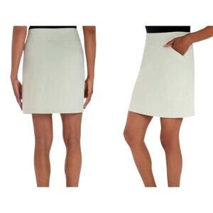 Mario Serrani Womens Green Stripe Built in Shorts Golf Skort Skirt Size XL NWOT